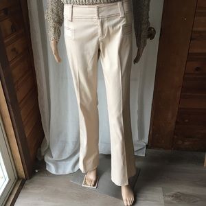 Caché Luxe Mid-rise Flare Cotton Chino Pants